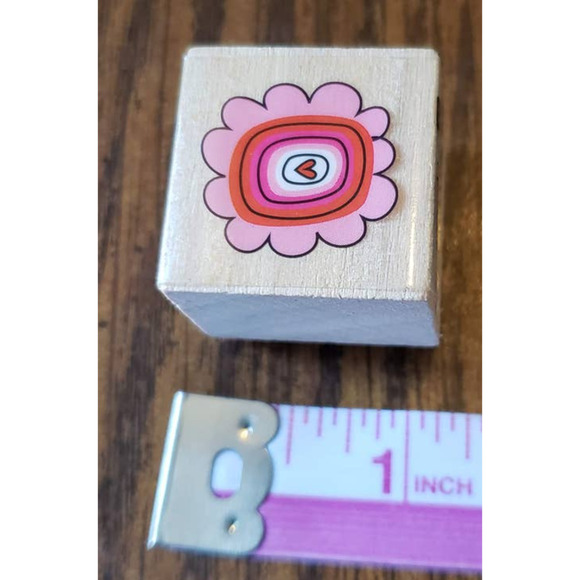 Love Flower Valentines Studio G Pink Light Wood Mounted Rubber Stamp Hampton Art - Picture 3 of 8